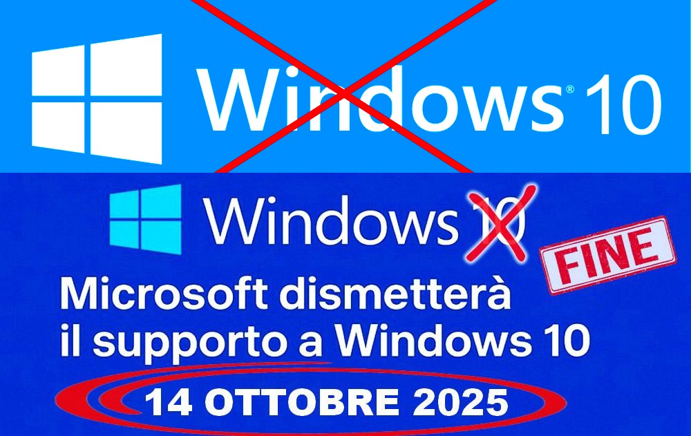 Fine del support<p>o per Windows 10, Windows 8.1 e Windows 7