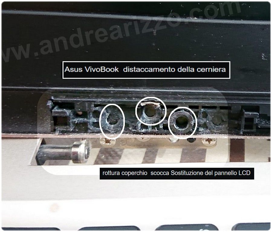 rottura supporti cerniere monitor,Notebook PC MSI Padova 